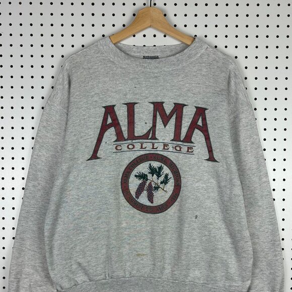 Alma College Vtg Crewneck Large USA Sweatshirt Graphic JanSport Michigan Worn - Picture 2 of 8